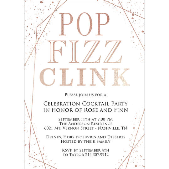 Pop Fizz Clink Foil Invitations